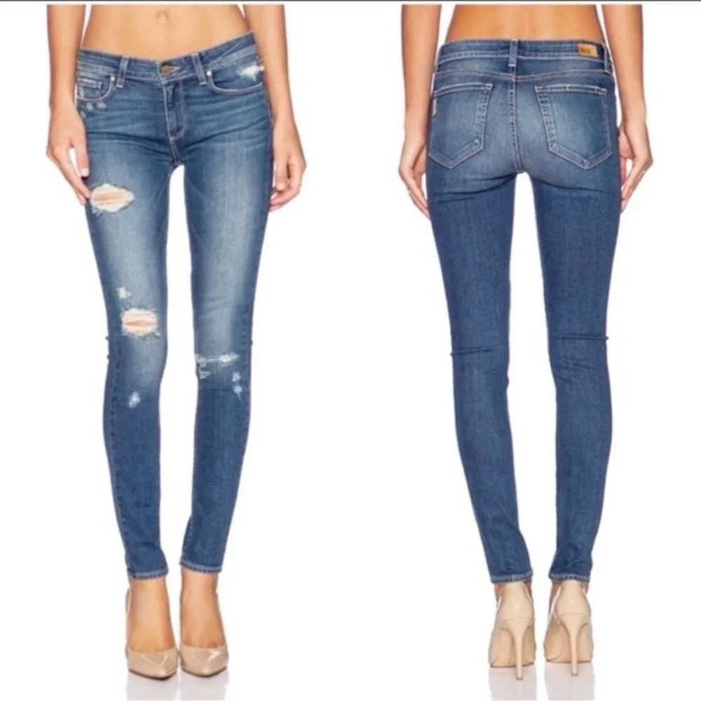 Paige Verdugo Ultra Skinny Danica Distressed 9 oz Jeans 28 - Picture 7 of 9